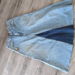 Two toned denim skirt
